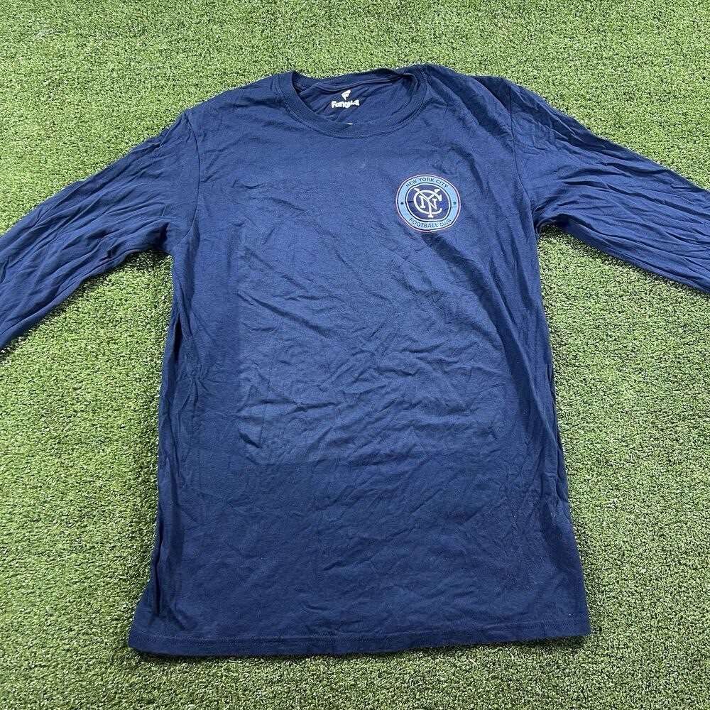 New York City FC Soccer Long Sleeve T-shirt Fanatics Men's M Blue NWOT